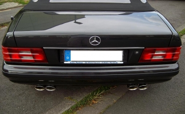 Sportauspuff Anlage für Mercedes Benz SL R129 AMG-Look 4 Rohr
