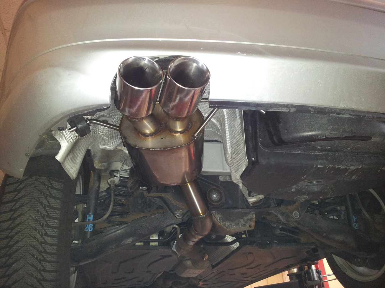 Mercedes CL203 Sportcoupe Edelstahl Sportauspuff mit T/ÜV-Teilegutachten in Flachoval von SUPERSPORT