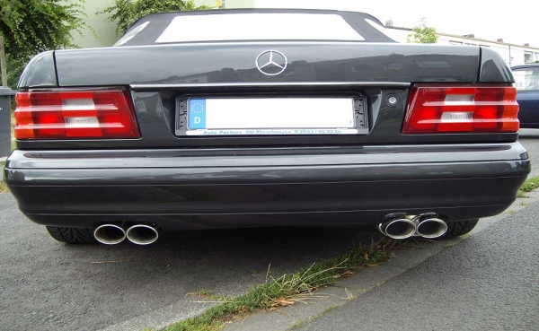 Sportauspuff Anlage für Mercedes Benz SL R129 AMG-Look 4 Rohr
